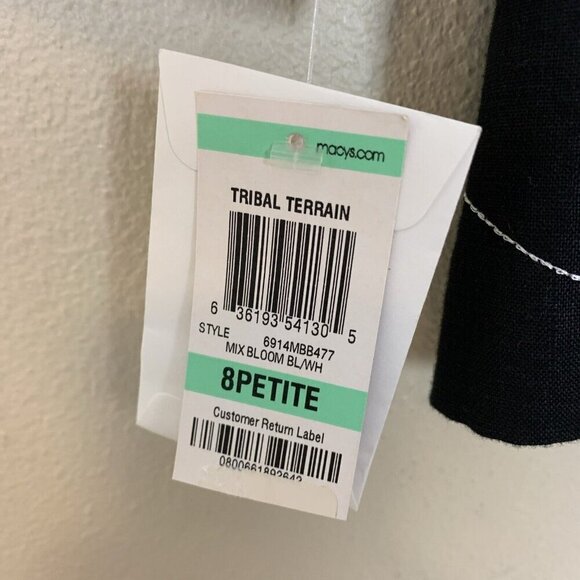 JM Collection Womens Linen Jacket 8 Petite NEW Black Floral Embroidered Shacket - Picture 9 of 15